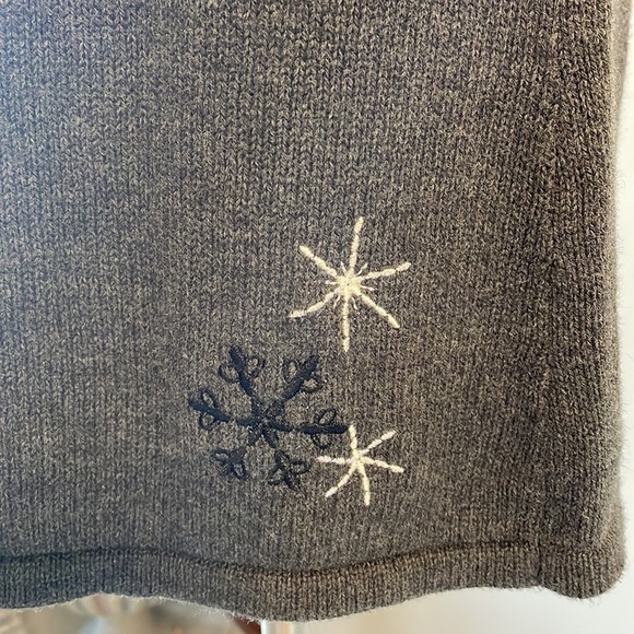 Vintage BRECKENRIDGE woman’s petite grey snowflake sweater zippered Vest size PM - Picture 9 of 13